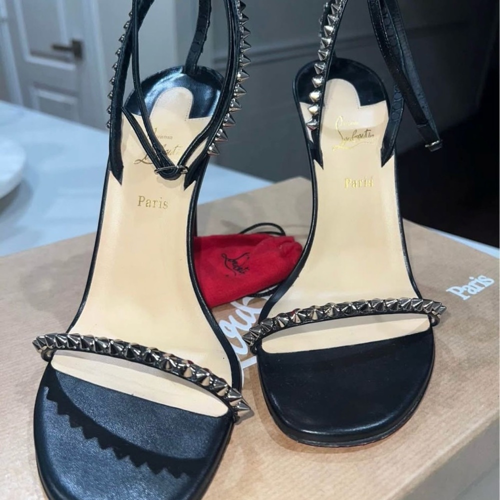 Christian Louboutin Black Studded Women's Sandals